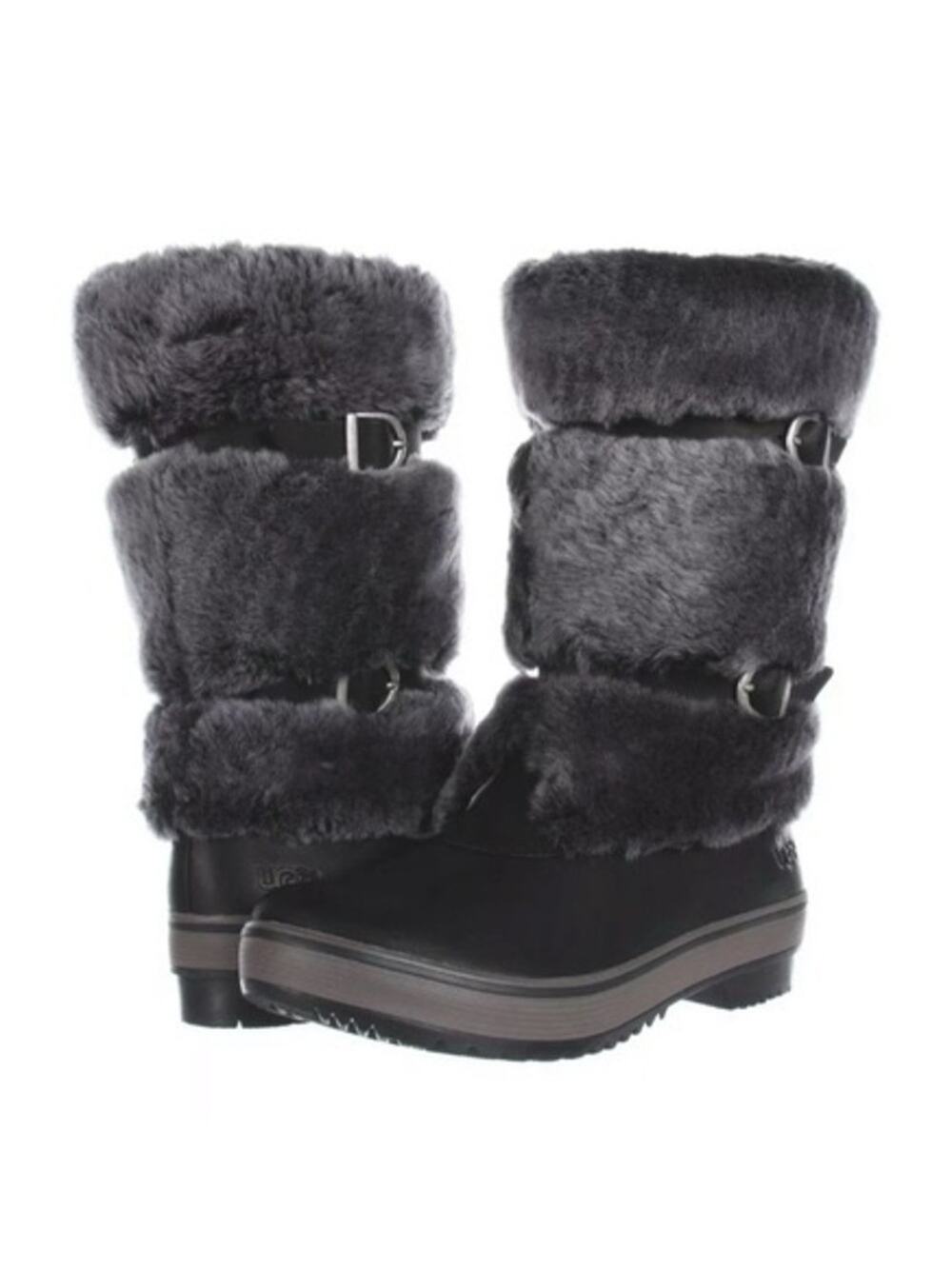 NIB UGG Women's Lilyan Shearling Winter Waterproof Boot Shoe Black Size 7